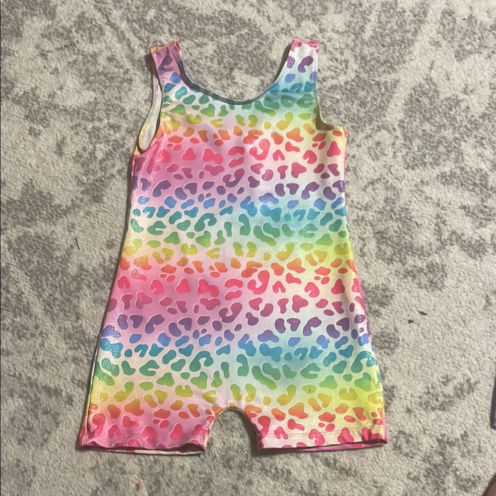 Colorful Kids' Leopard Print Leotard 4T